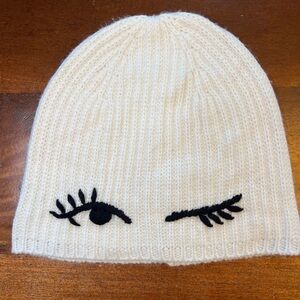 Kate Spade White Beanie Skull Hat